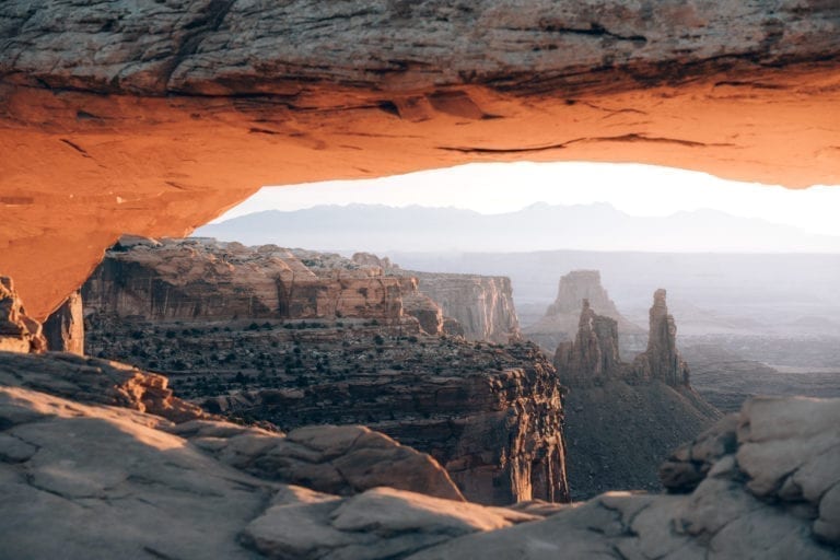 Mesa Arch in Canyonlands National Park during sunrise