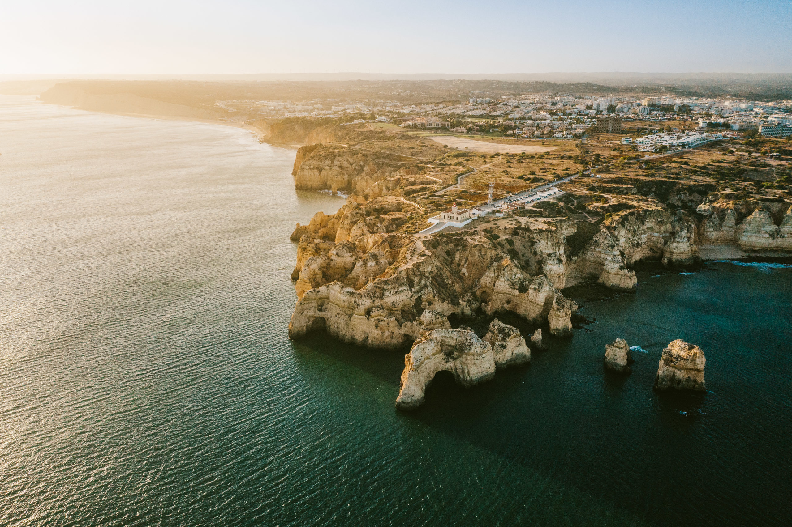 An aerial view of the Algarve Coast
