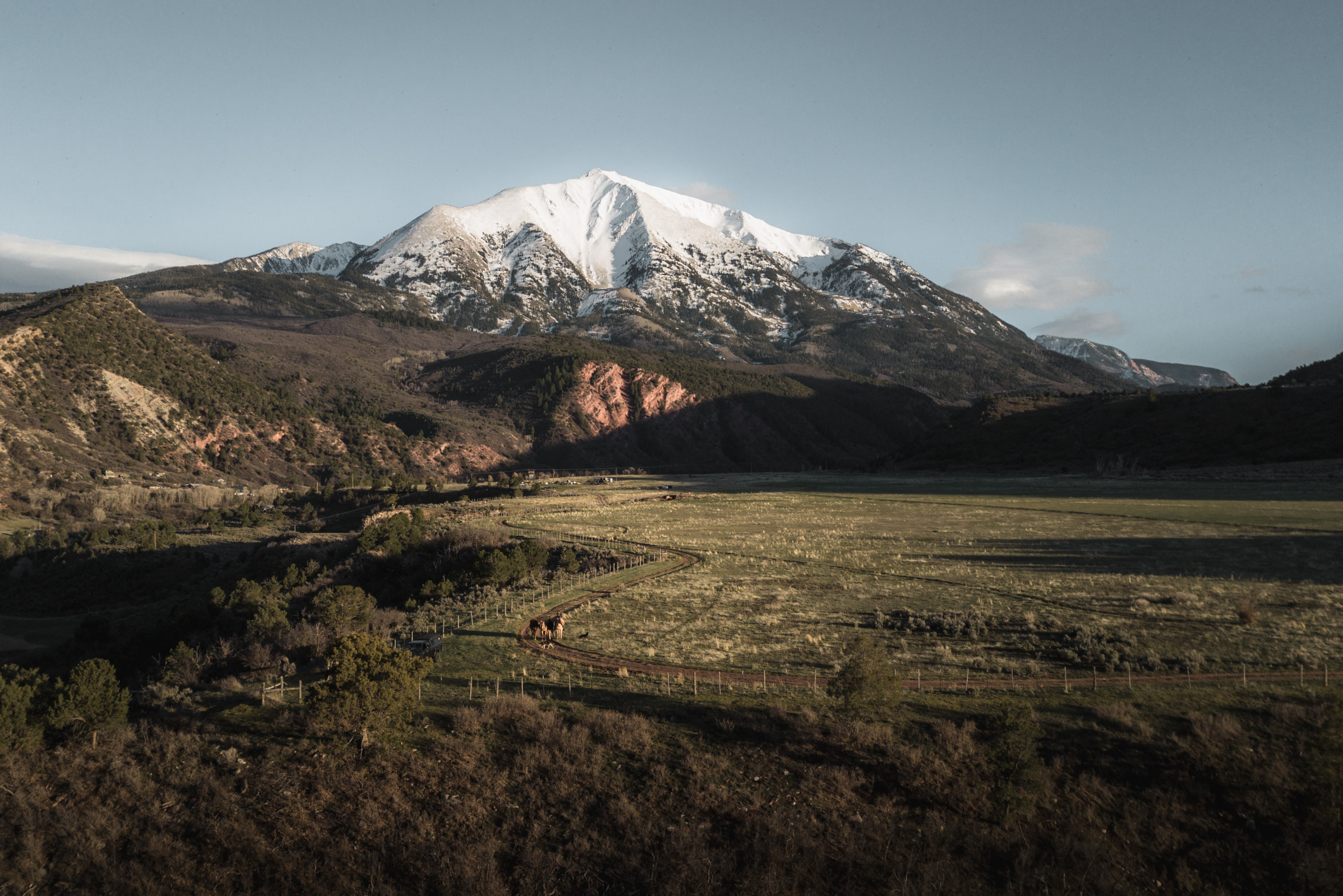 Drone shot of Mount Sopris, Colorado