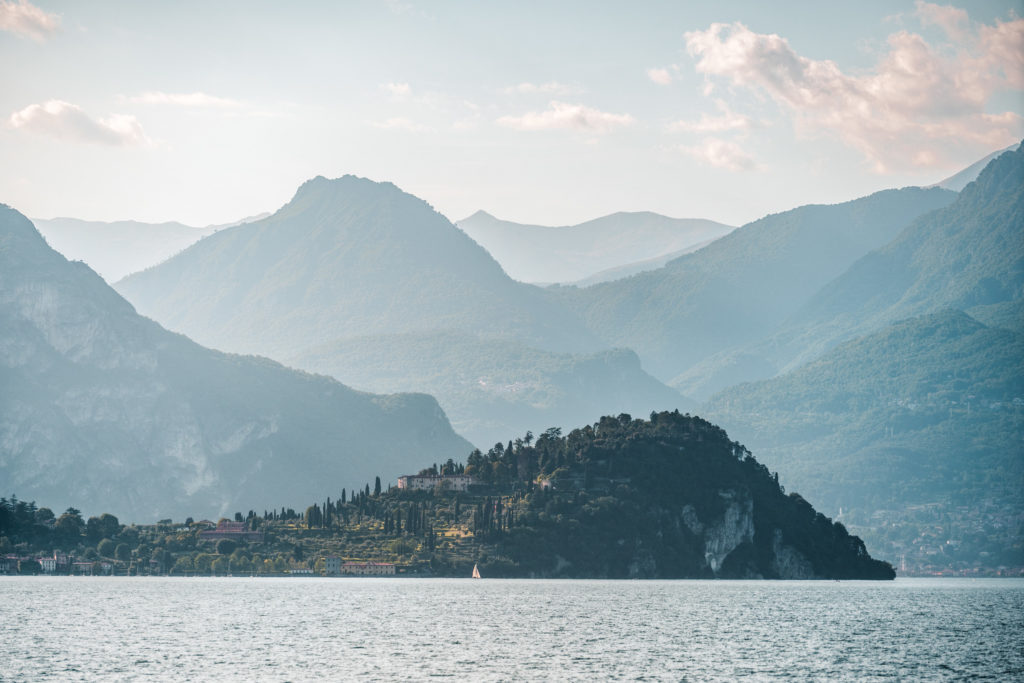 A view looking north across Lake Como.
